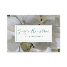 White Floral Classic Business Card