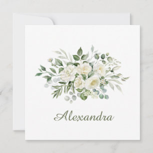 White Floral Custom Bridesmaid Favour Invitation