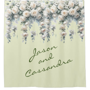 White Floral Customized Wedding Banner