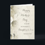 White Floral Daughter in Law Happy Mother's Day Card<br><div class="desc">Happy Mother's Day card for daughter in law in white floral pattern with heartfelt verse.</div>