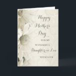 White Floral Daughter in Law Happy Mother's Day Card<br><div class="desc">Happy Mother's Day card for daughter in law in white floral pattern with heartfelt verse.</div>