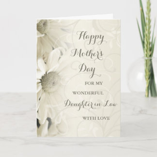 White Floral Daughter in Law Happy Mother's Day Card