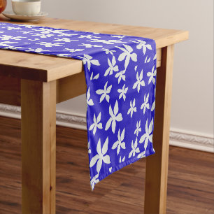 White Floral Design Table Runner