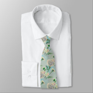 White Floral Elegant Father's Day Tie