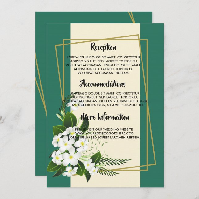 white floral elegant geometric framwedding program (Front/Back)