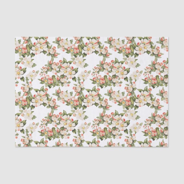 White Floral Elegant Tissue Paper (Front)