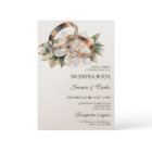 White Floral engagement rings Spanish Wedding Invi