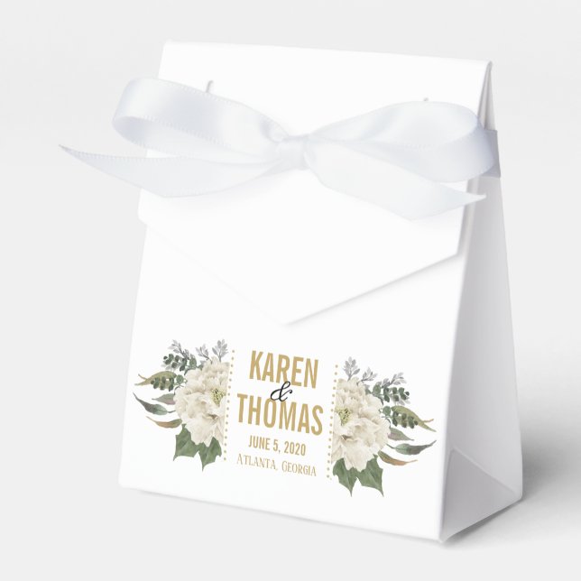 White Floral Favour Boxes (Front Side)