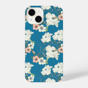 White Floral Garden Pattern iPhone 14 Case