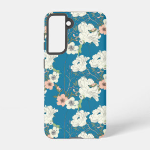 White Floral Garden Pattern Samsung Galaxy Case