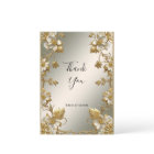 White Floral Gold Ornate Thank You Card