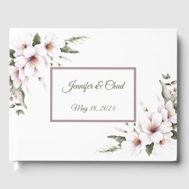White Floral Guest Book (Front)