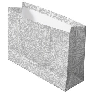 White Floral Large Gift Bag