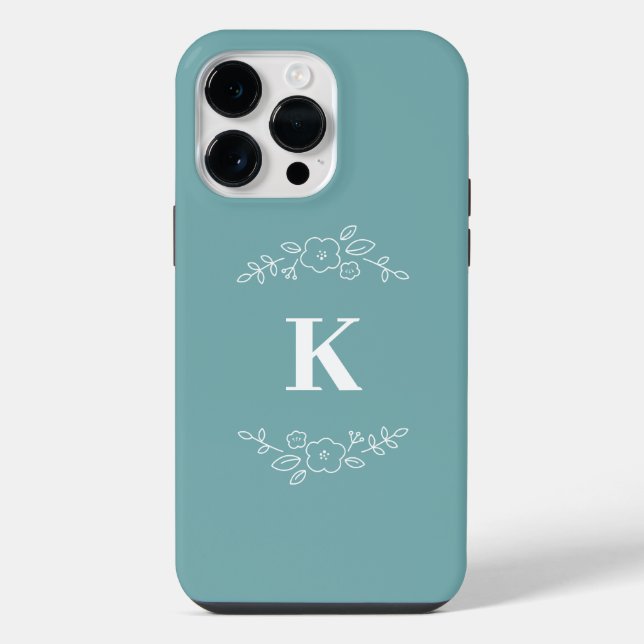 White floral monogram iPhone / iPad case (Back)