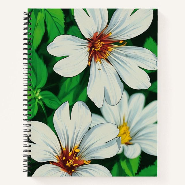 White Floral Notebook (Front)
