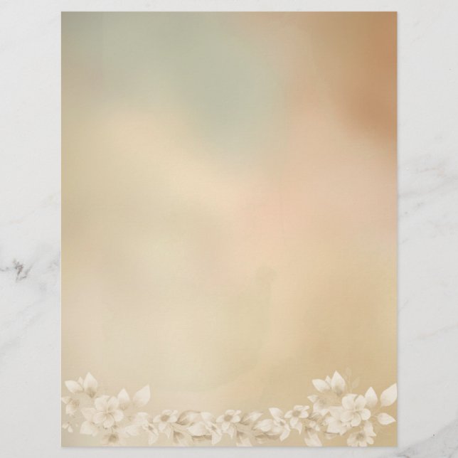 White Floral on Earth Tones Letterhead (Front)