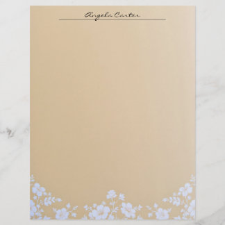 White Floral on Tan Letterhead