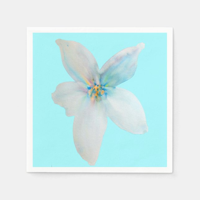 White floral pastel flower watercolor napkin (Front)