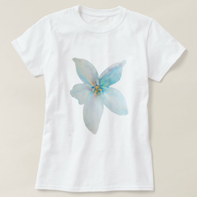White floral pastel flower watercolor T-Shirt (Design Front)