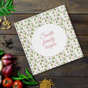 White floral pattern recipe organizer binder