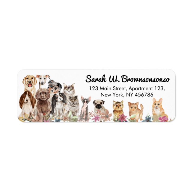White Floral Pet Groomer Cats and Dogs (Front)