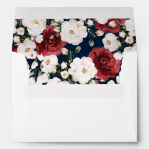 White Floral Rustic Wedding Invitation Envelope