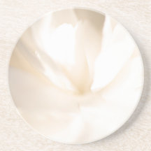 White Floral Sandstone Coaster