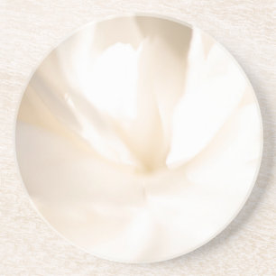 White Floral Sandstone Coaster