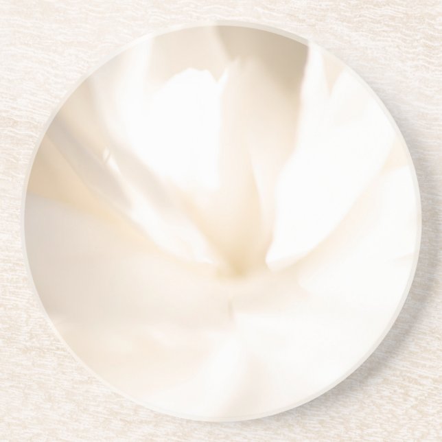 White Floral Sandstone Coaster (Front)