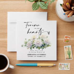 White Floral Seed Packet Memorial Funeral Envelope