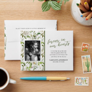 White Floral Seed Packet Memorial Funeral Envelope