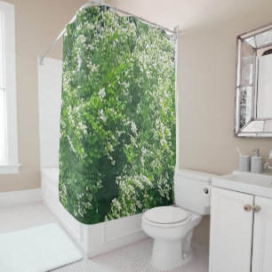 White Floral Shower Curtain