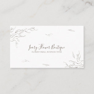 White Floral Simple Boho Event Planner Elegant Business Card