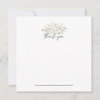 White Floral Thank You Notecard