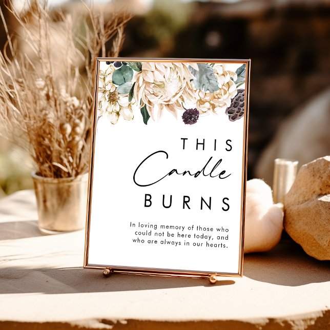 White Floral This Candle Burns Sign (Creator Uploaded)