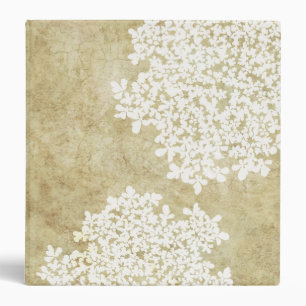 White Floral Vintage Binder
