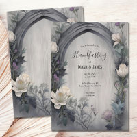 White Floral Watercolor Gothic Pagan Handfasting