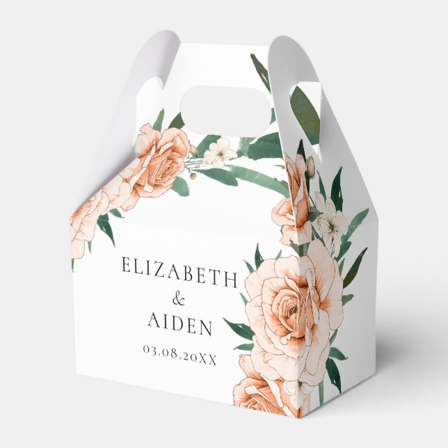 White Floral Wedding Collection Favor Box (Front Side)