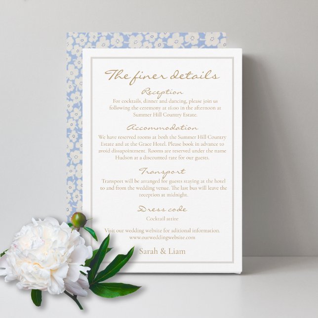 White Floral Wedding Detail Enclosure Card (Creator Uploaded)