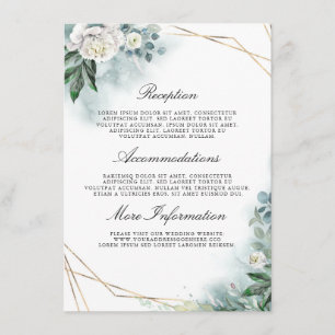 White Floral Wedding Details Information Guest Enclosure Card