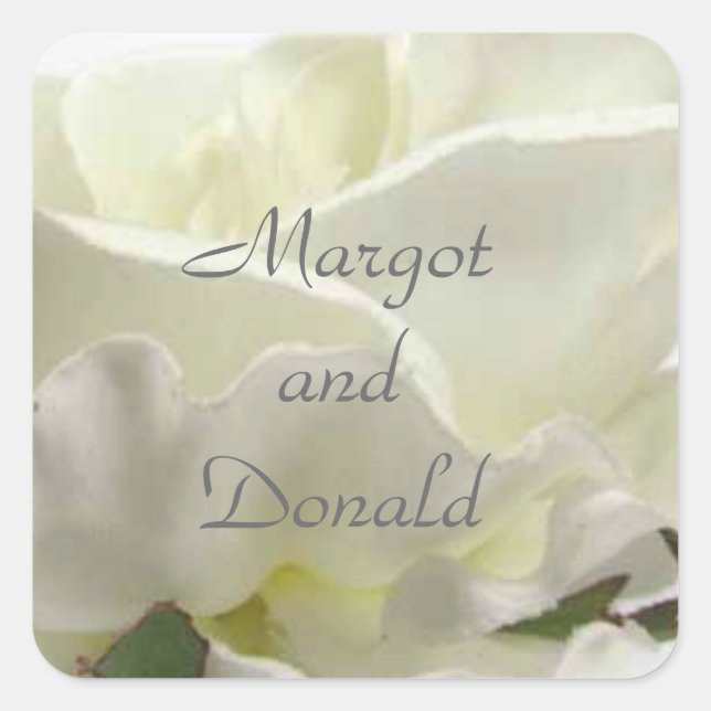 White Floral Wedding Envelope Seals  Template (Front)