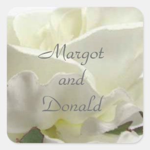 White Floral Wedding Envelope Seals  Template