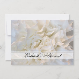 White Floral Wedding Flat Stationery Note Card