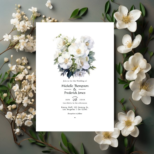 White Floral Wedding Invitation (Creator Uploaded)