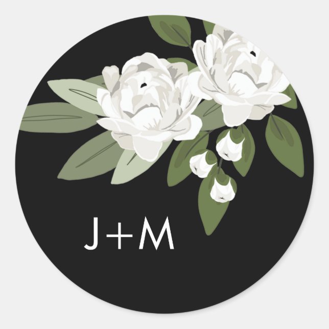 White Floral Wedding Sprigs Sticker (Front)