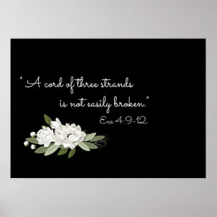 White floral wedding sprigs verse poster