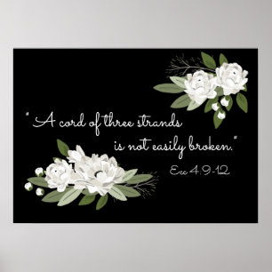 White floral wedding sprigs verse poster
