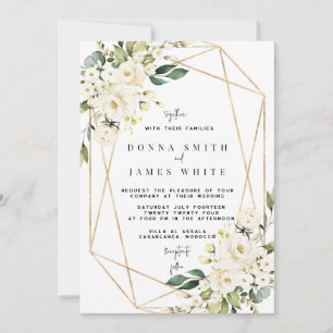White Floral   White Hydrangea Invitation