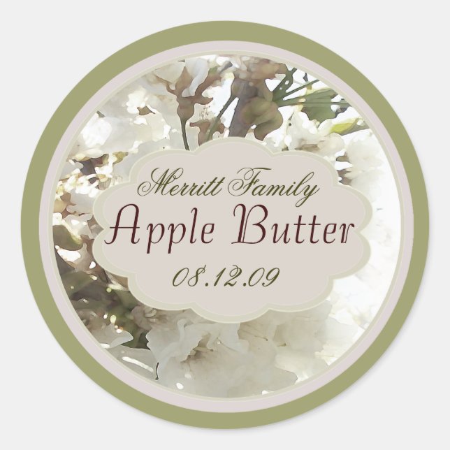 white floral with green canning label (Front)