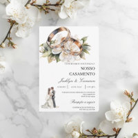 White Floral with ring Portuguese Wedding